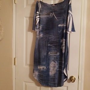 Denim look dress. .